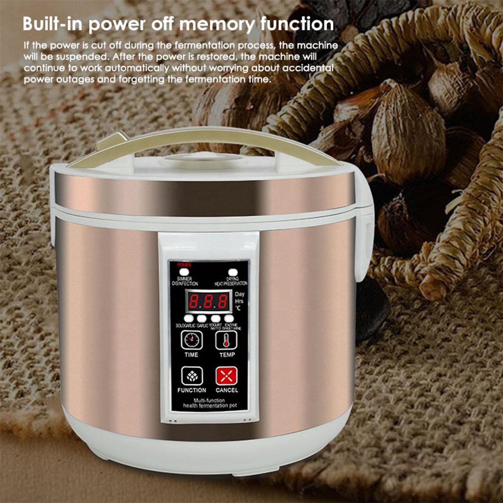 Fermentador de ajo negro, olla fermentadora multifuncional, máquina de fermentación inteligente, olla de fermentación de ajo negro, olla fermentadora,para yogur,natto,arroz dulce,7.5l