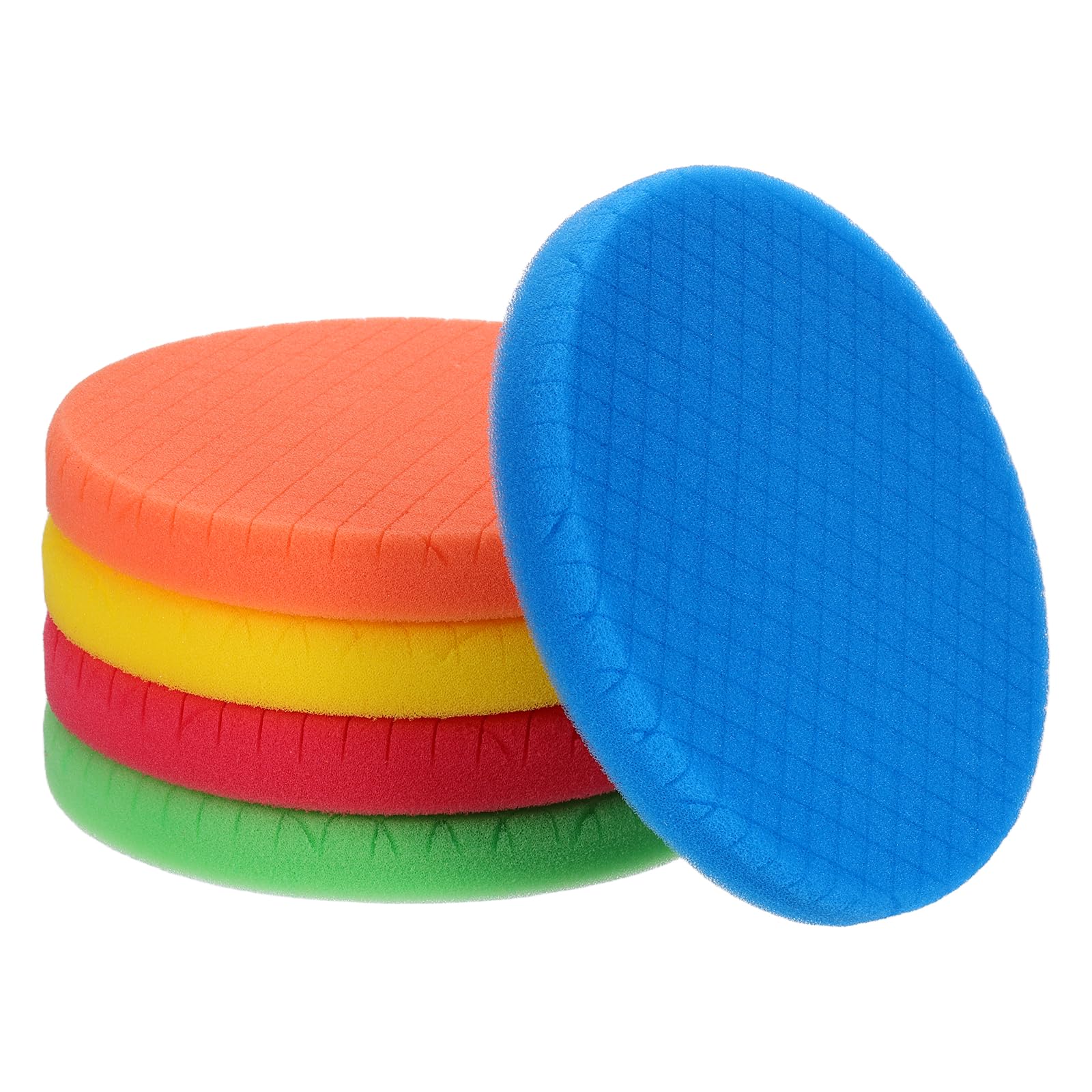WorkBless 5PCS Buffing Polishing Pads, 180mm Face for 7 Inch Backing Plate Buffing Sponge Pads Cutting Polishing Pad Kit for Car Buffer Polisher Compounding,Polishing and Waxing