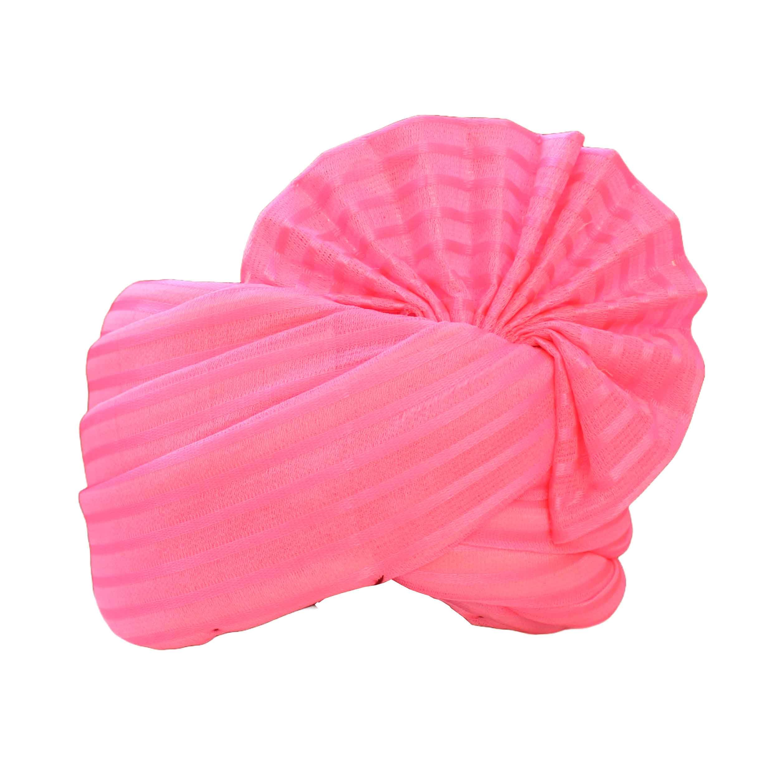 Wedding Unisex Turban Safa for Barati (Pink) (Size: 22 to 22.5 Inch)-image-0