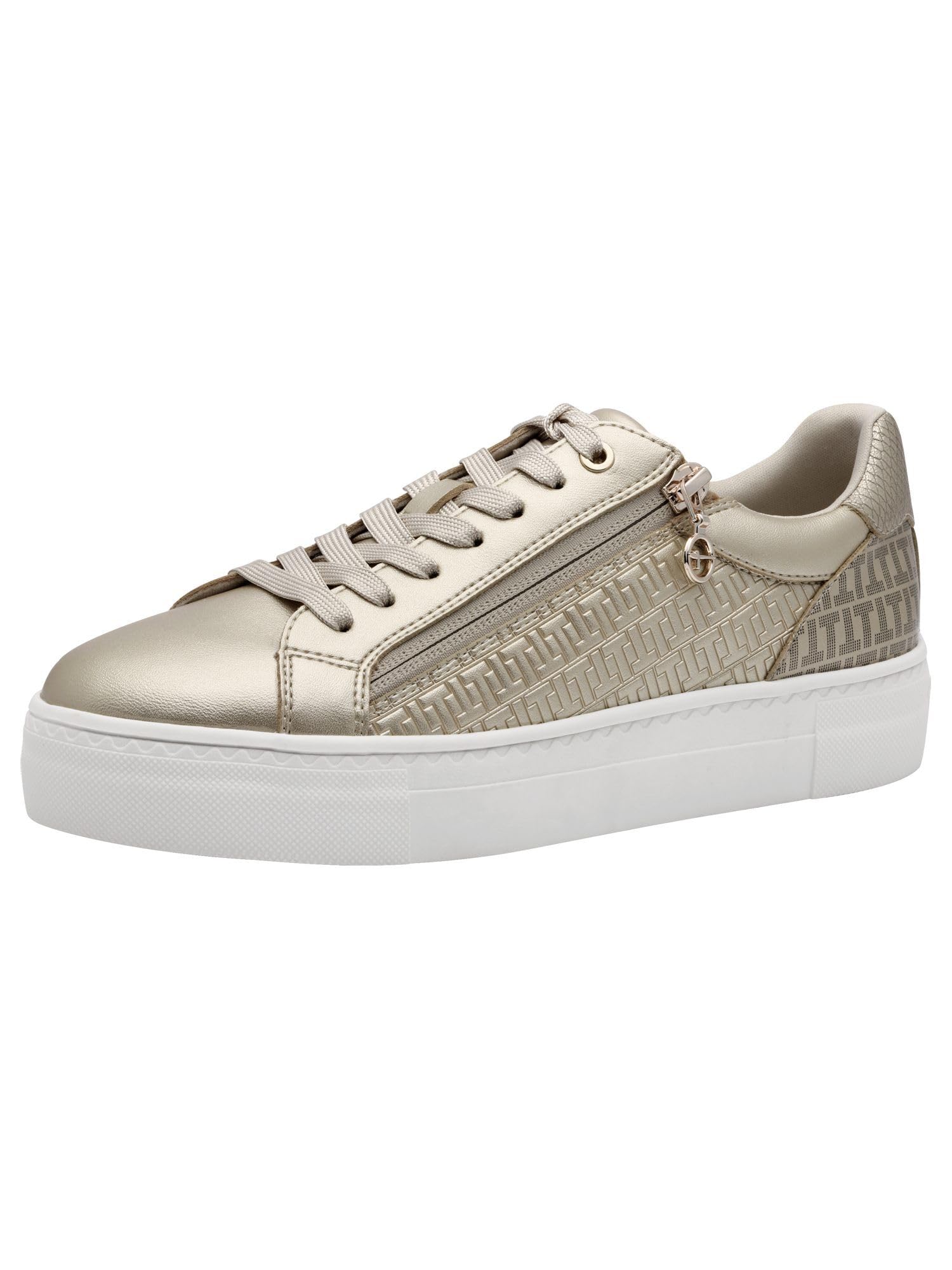 Tamaris Schnürer Damen Vegan Sportlich metallic,EU 42