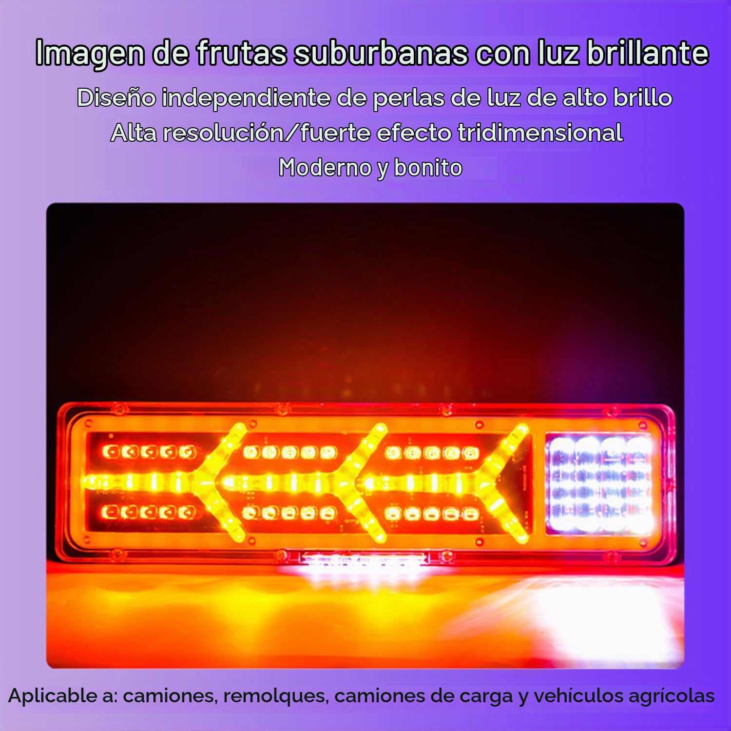 2X Luces Remolque Traseras Led,Luces Traseras Universales De 12/24 v CC,Cinco Funciones,Resistentes Al Agua,Aptas para Furgonetas,Camiones,Turismos,Autocaravanas,Etc.