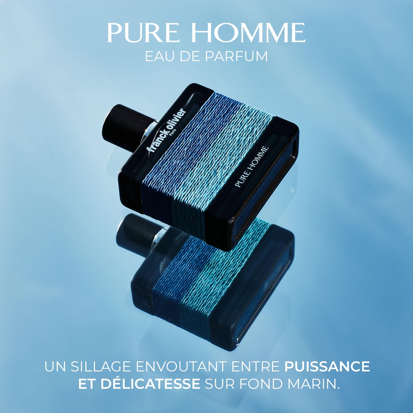 FRANCK OLIVIER PARIS - Pure Homme - Eau de Toilette Homme - Parfum Boisé, Hespéridé - Notes de Mandarine, Gingembre, Accord Marin, Cèdre - Frais & Intemporel - Fabriqué en France - 100 ml
