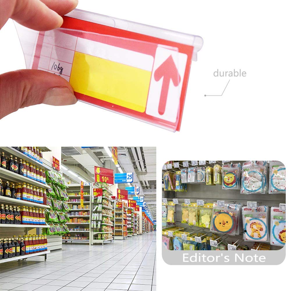 50 Pezzi Porta Etichette In Acrilico Trasparente - Mini Porta Cartellini Per Prezzi - Ideale Per Negozi E Supermercati - Foto 6