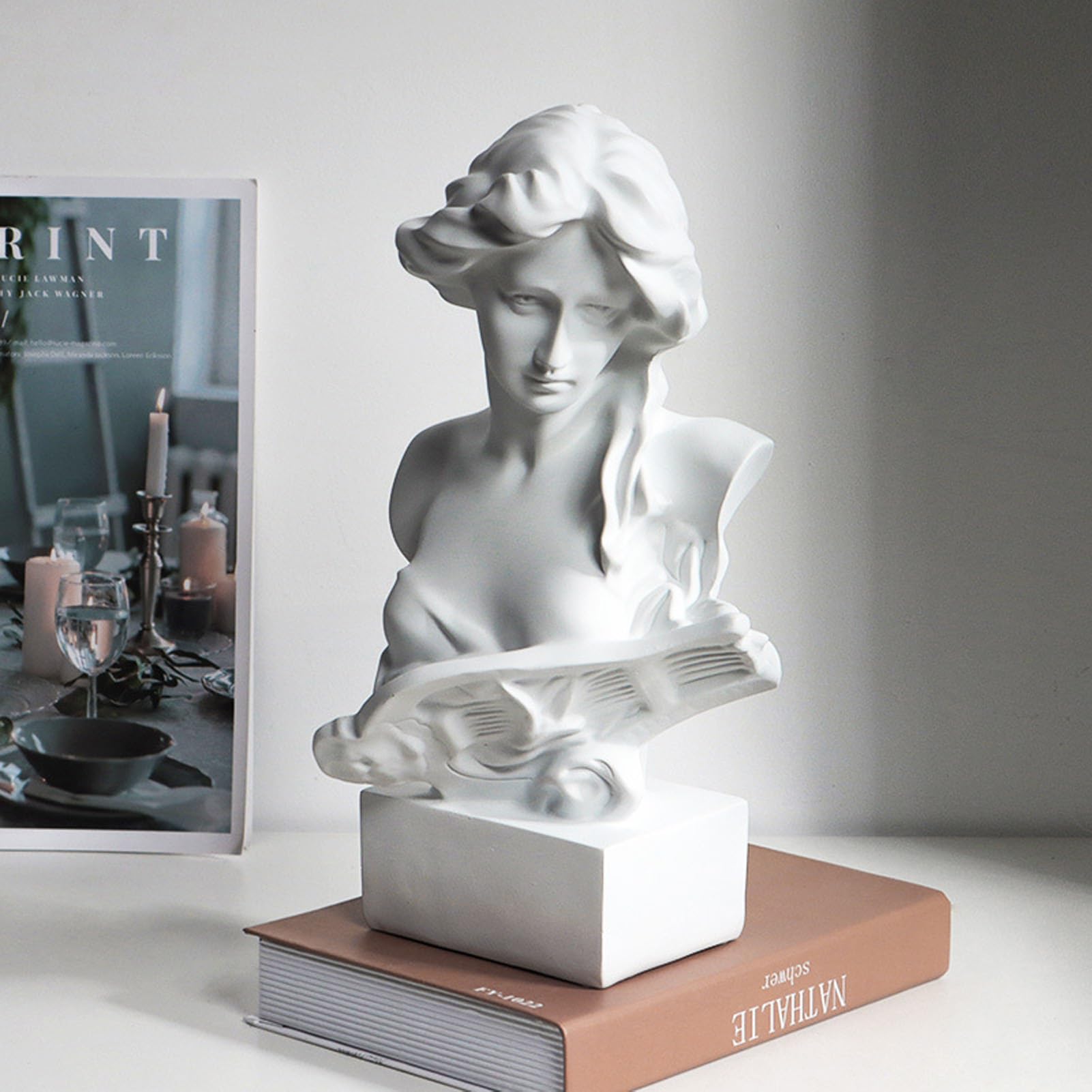 Grecka statua bogini Vintage klasyczna ręcznie wykonana żywica grecka rzeźba do salonu w pokoju sztuki dekoracje domowe biuro Syntetyczna żywica 11.7x6,8x4,9in