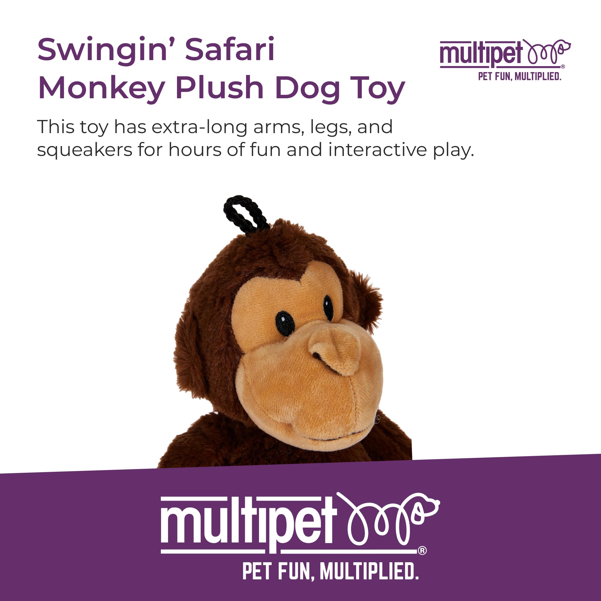 Pet Supplies : Pet Squeak Toys : Multipet Swingin' Safari Monkey