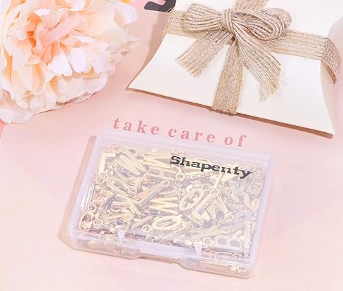 Miniatura 5 de Shapenty 4 juegos de dijes de letras del alfabeto A-Z de aleación metálica abalorios espaciadores para manualidades DIY pulseras muñequeras collares