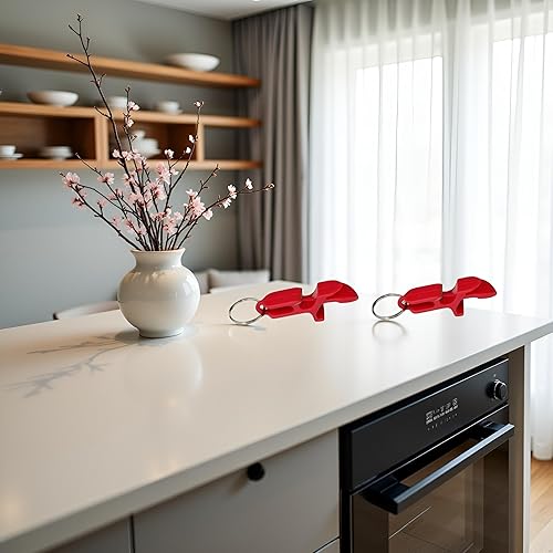 Miniatura 2 de Abrelatas rojo multifunción portátil abrebotellas de cerveza llavero herramienta escopeta aluminio barra de cerveza práctico accesorio de regalo