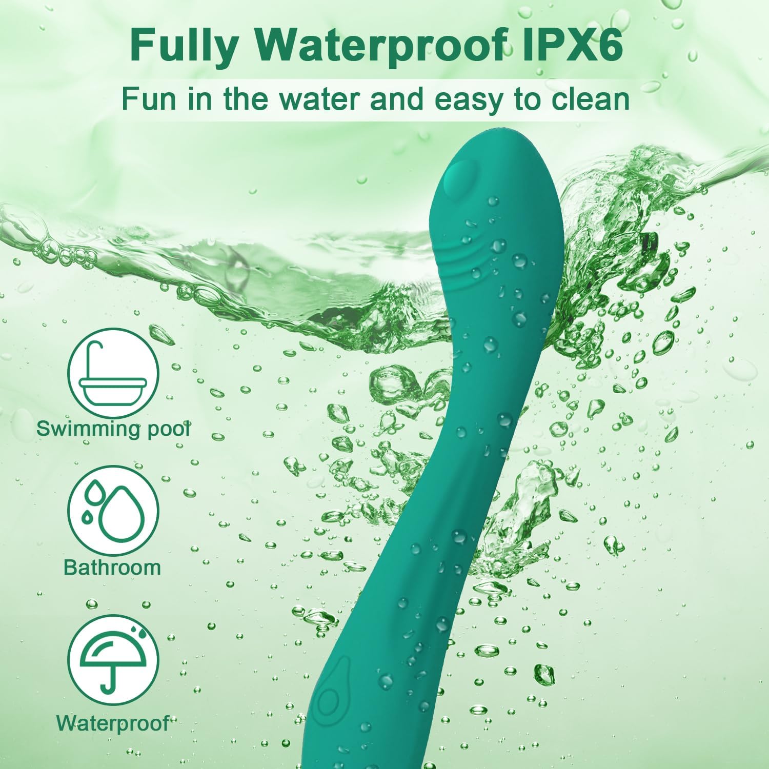 G Spot Vibrator Adult Sex Toys for Women, Clitoral Nipple Anal Stimulator Dildo with 10 Powerful Vibrating Modes, Waterproof and Rechargeable Wand Massager Strapless on Adult Sex Toys & Games (Green)