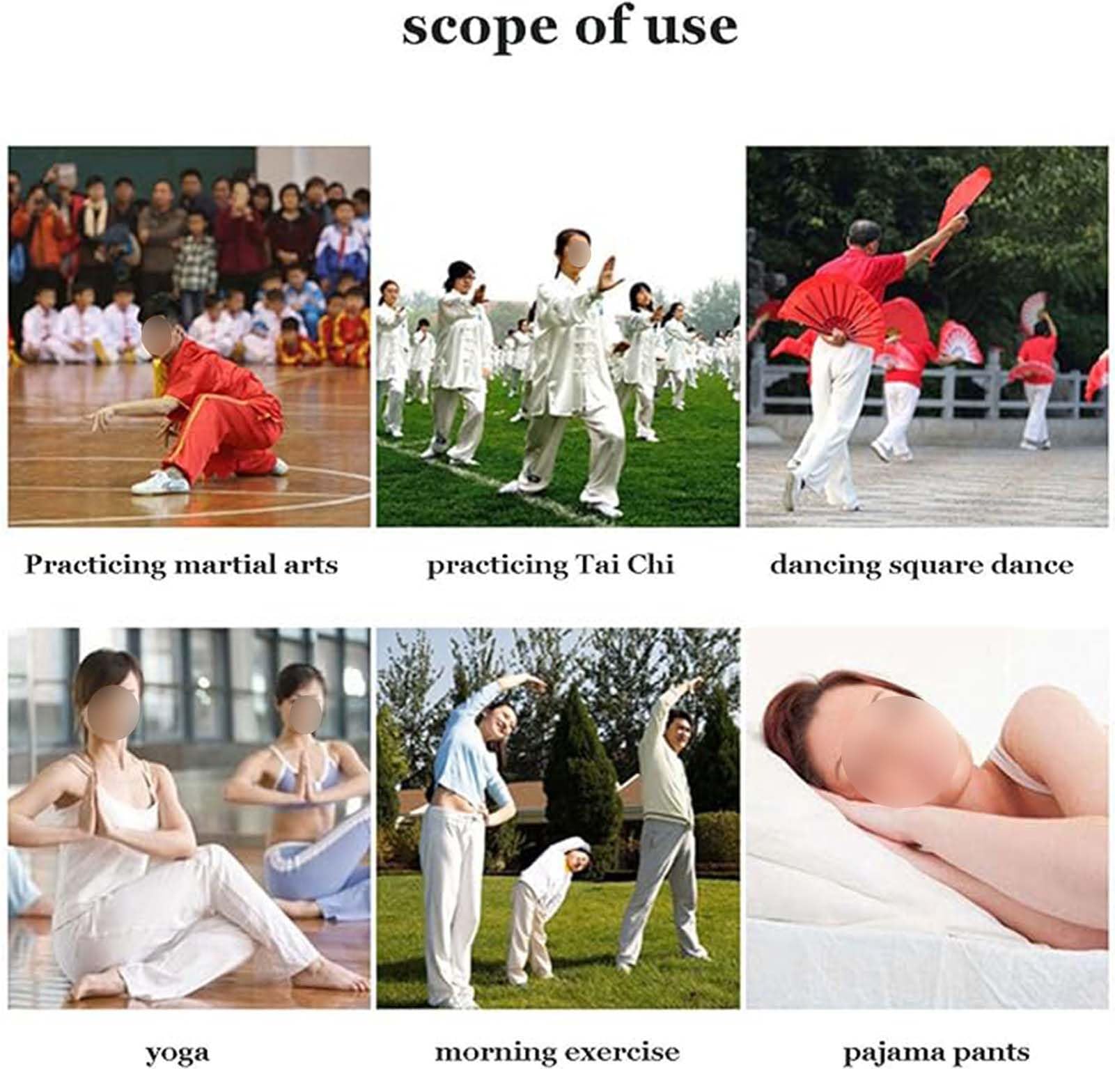 Genérico Pantalones De Tai Chi Cómodo Pantalones De Kung Fu Pantalones Sueltos De Wing Chun Pantalones De Meditación Pantalones Zen Pantalones De Artes Marciales