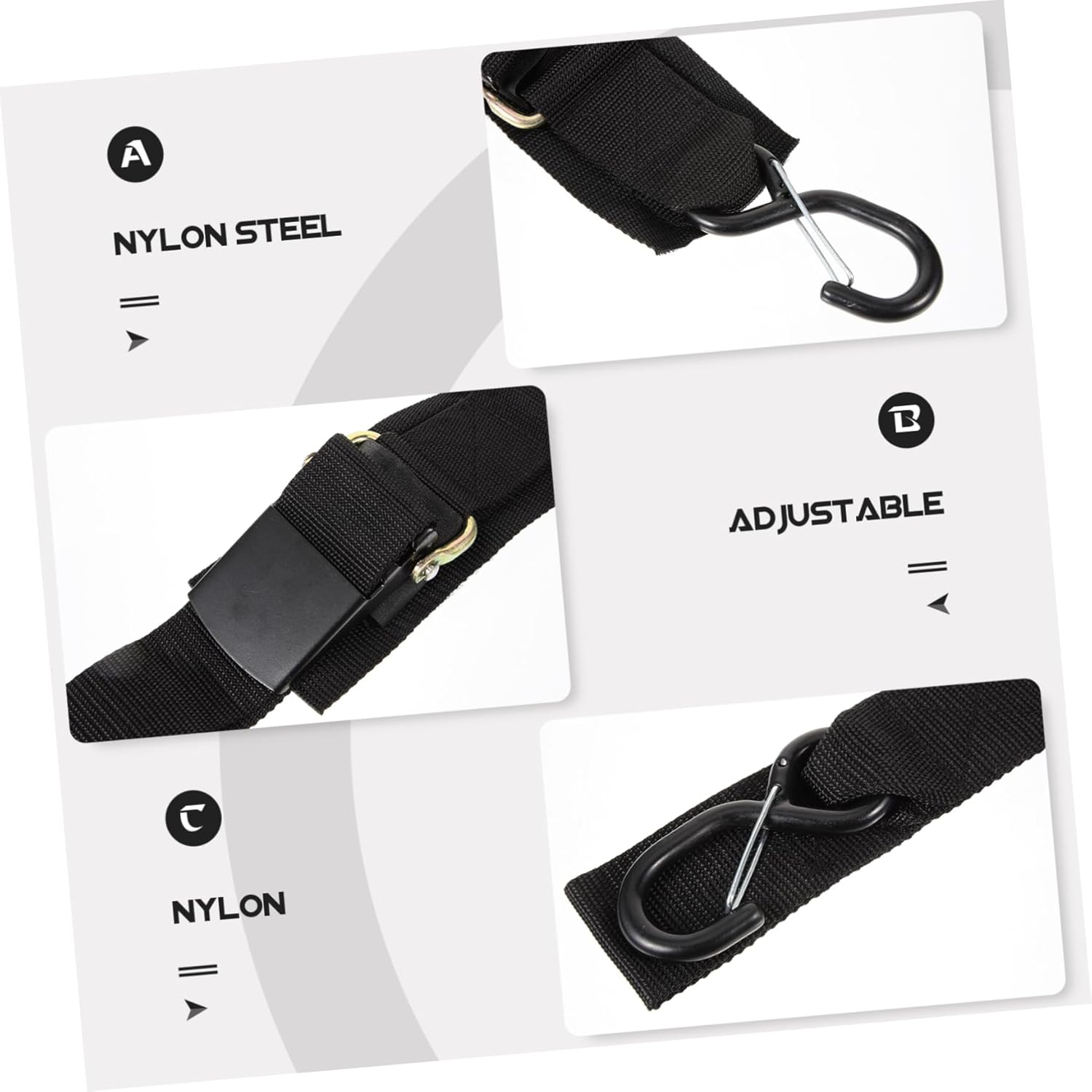 2sets Kayak Fixing Straps Transom Tie-Downs for Boat Trailers Non- Design Compact Storage Safety Buckles