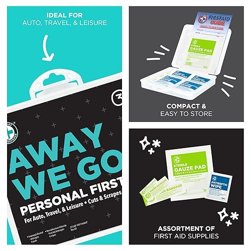 Miniatura 5 de Be Smart Get Prepared - Kit de primeros auxilios para automóviles, suministros de emergencia médica equipado con curitasalmohadillas de