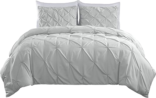 Miniatura 8 de Chezmoi Collection Berlin - Juego de edredón plisado tamaño King, 3 piezas (1 edredón y 2 fundas de almohada), juego de ropa de cama de microfibra