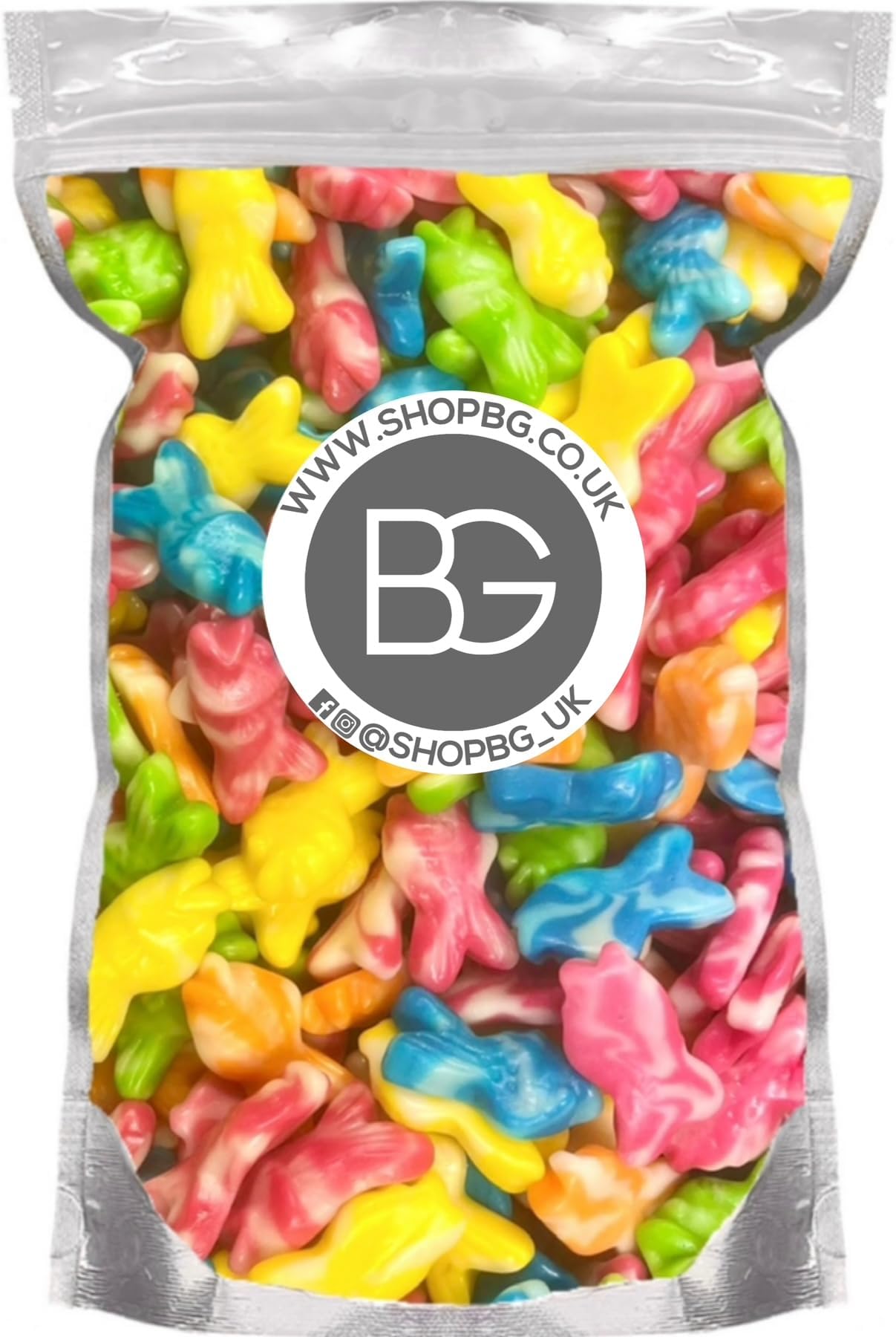 BG Pick & Mix Sweets Candy Pick n Mix Choose Your Sweetie Pouch 800g (- Swirly Fish)