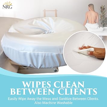 NRG Waterproof Face Cradle Covers for Massage Table, 10-Pack - Face Cradle Moisture Barrier Cover - Massage Headrest Covers, Massage Face Cradle Cover - Protects Head Rest Pad from Moisture & Debris