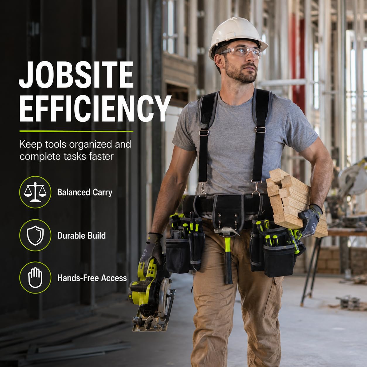 Cintura Porta Attrezzi Con Bretelle, Cintura Portautensili Combinati Borsa Attrezzi Bretelle,12 Tasche Vita Regolabile Cinghia Portautensili Per Elettricisti, Carpentieri, Giardinieri