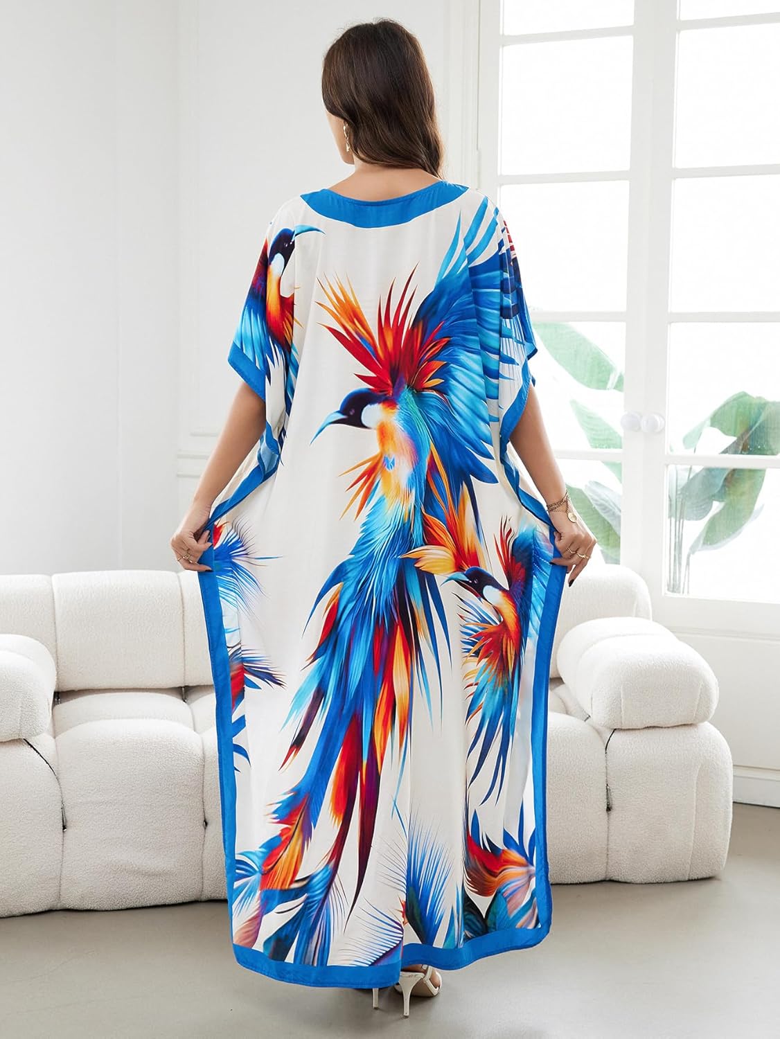 Plus Size Kaftan Dress for Women Caftan Bathing Swim Cover Up Boho Beach Dress Lightweight Loungewear - Image 8