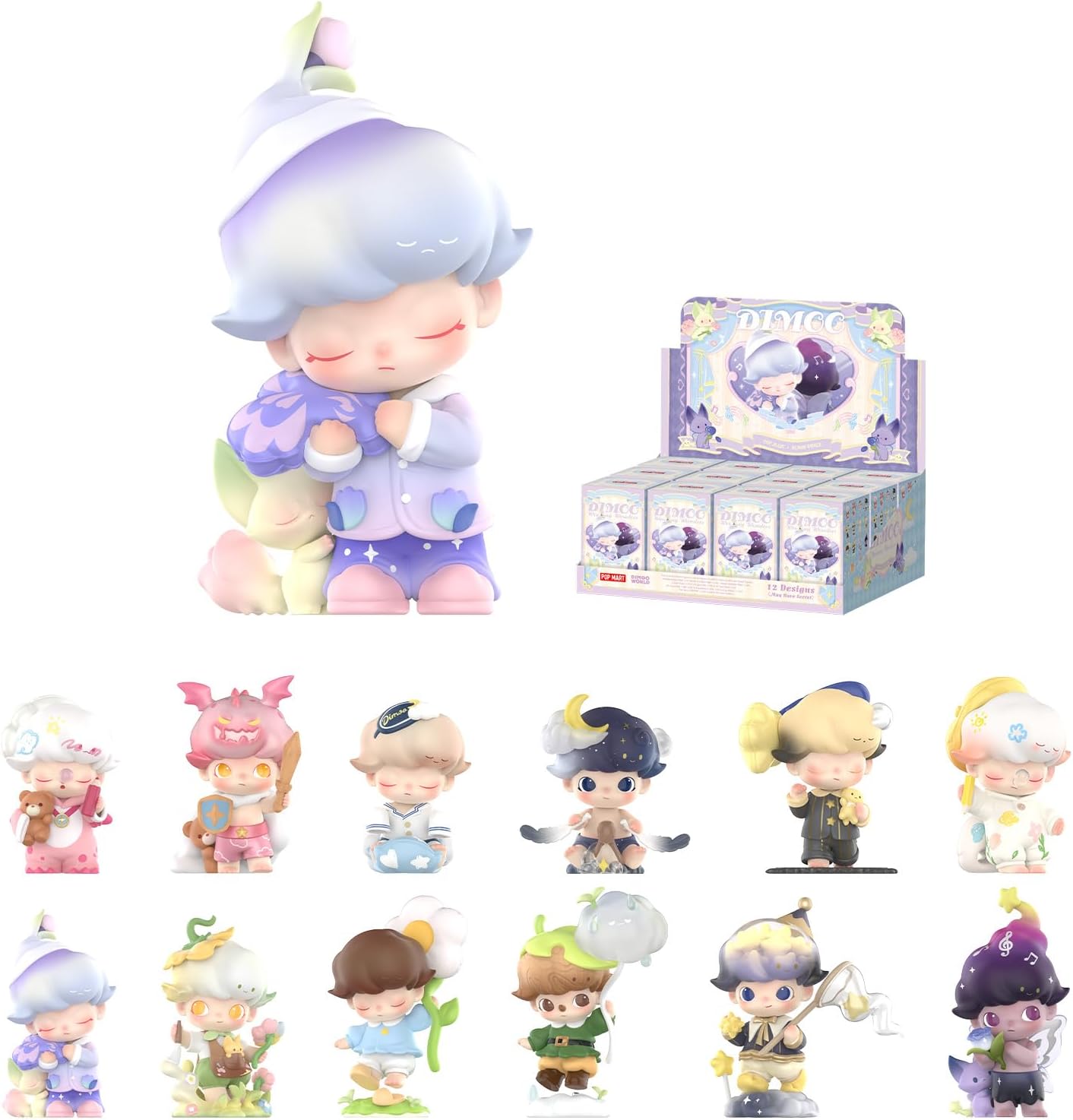 POP MART DIMOO Weaving Wonders Series Figures, 12PCs DIMOO Blind Box Figures, Random Design Action Figures Collectible Toys Home Decorations, Holiday Birthday Gifts, Whole Set