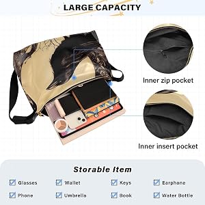 ZENWAWA Crossbody Purse Shoulder Bag for Women-Artwork Crow Print