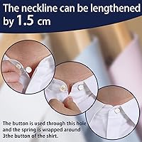 Vista 5 de Extensor de cuello y camisa para camisa de vestir, pantalones de traje, abrigo - extensor de botones (mármol blanco)