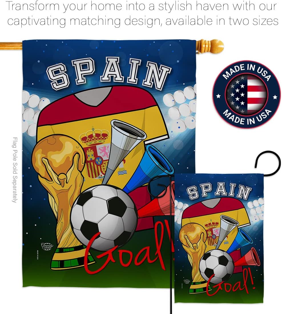 World Cup Spain Flags Spanish Banner Room Wall Art Flag Poles For Outside House Patio Porch Lawn Garden Stand Tapestry Yard Signs FIFA Gifts Sports Fan Trophy Soccer Game Football Made In USA