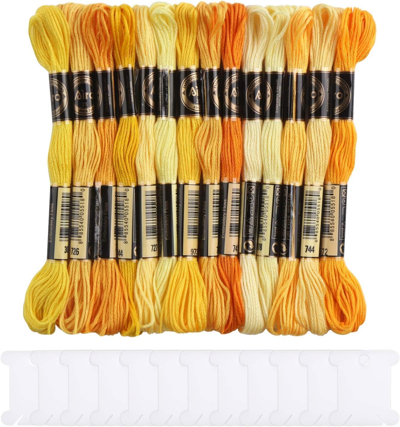 DERAYEE - Lot De 14 Fils à Broder Rouges De 8 M - Idéal Pour Broderie, DIY, Point De Croix Et Crochet