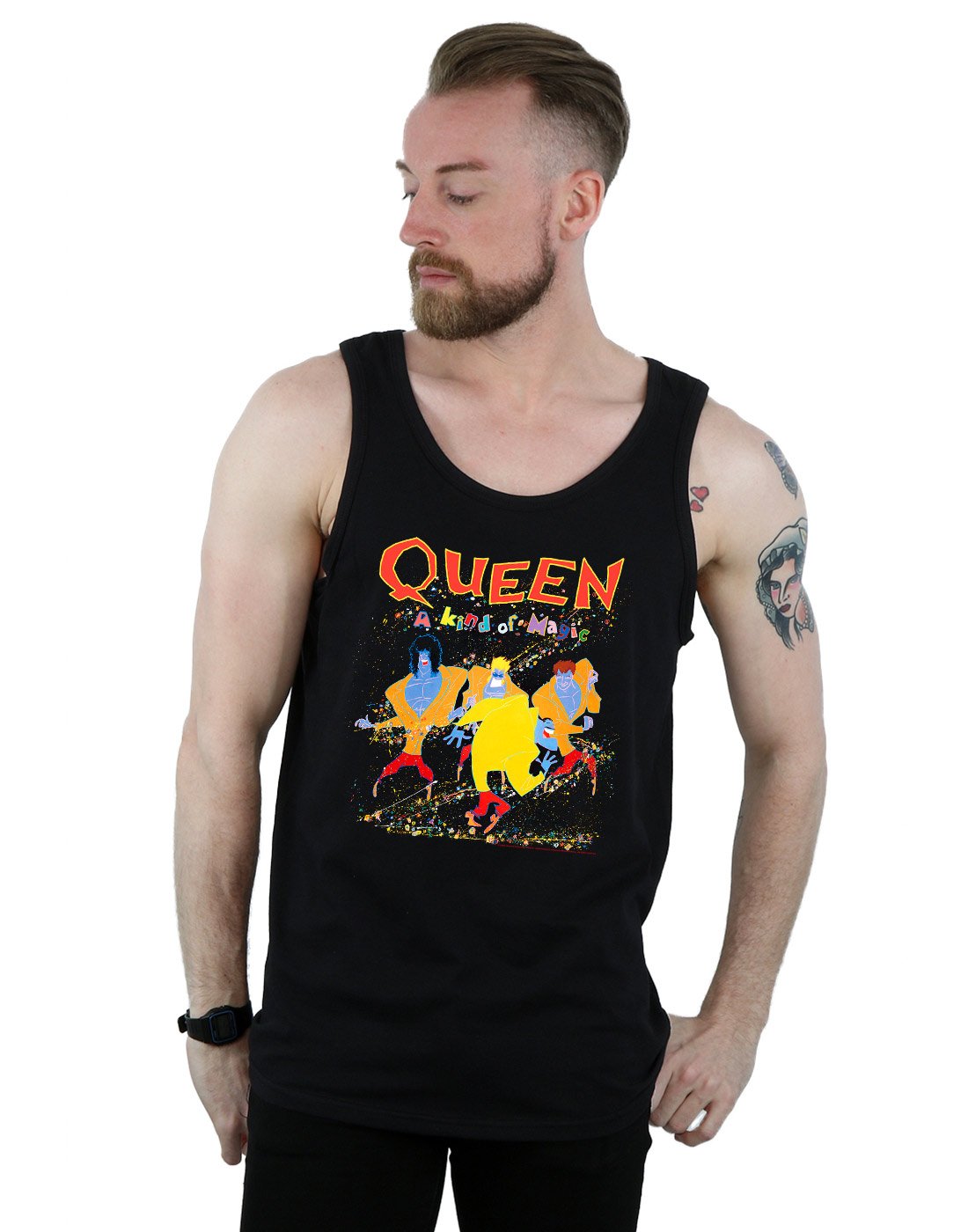 Absolute Cult Men's Black Queen A Kind Of Magic Vest Large
