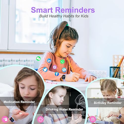 Miniatura 6 de Reloj de seguimiento de fitness para niños, IP68 impermeable, reloj inteligente con cara de reloj de 1.4 pulgadas, 19 modos deportivos, podómetros,