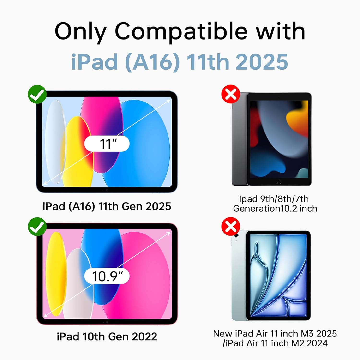 Omnpak Magnetic Case for iPad (A16) 11th/10th Generation (2025/2022), Trifold Stand Slim Lightweight Tablet Cover, Smart Magnetic Attachment with Auto Wake/Sleep