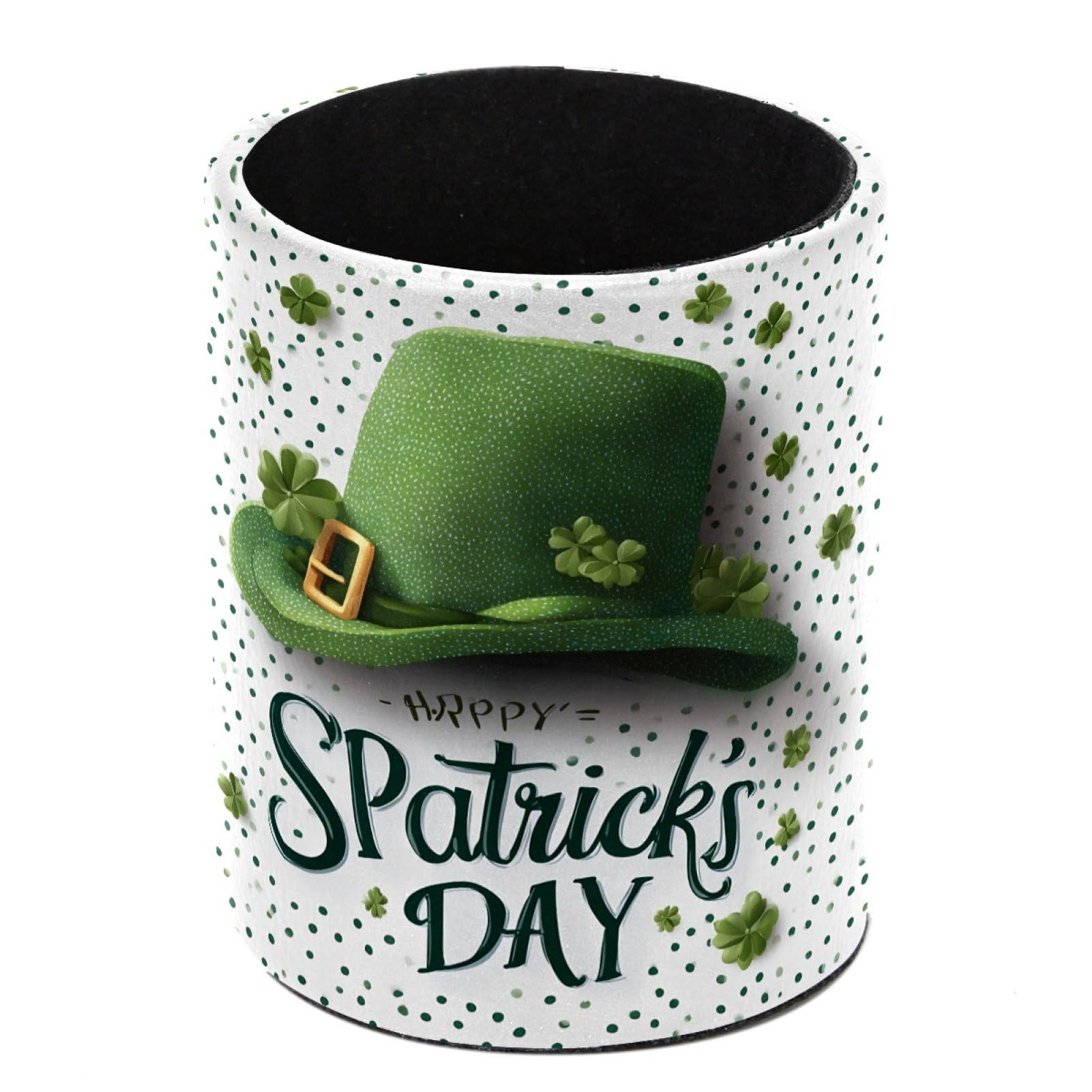 FWJZDSP St. Patrick's Day Hat Pencil Cup Pen Organizer Makeup Brush Holder for Office Home Countertop Desk Accessory Storage