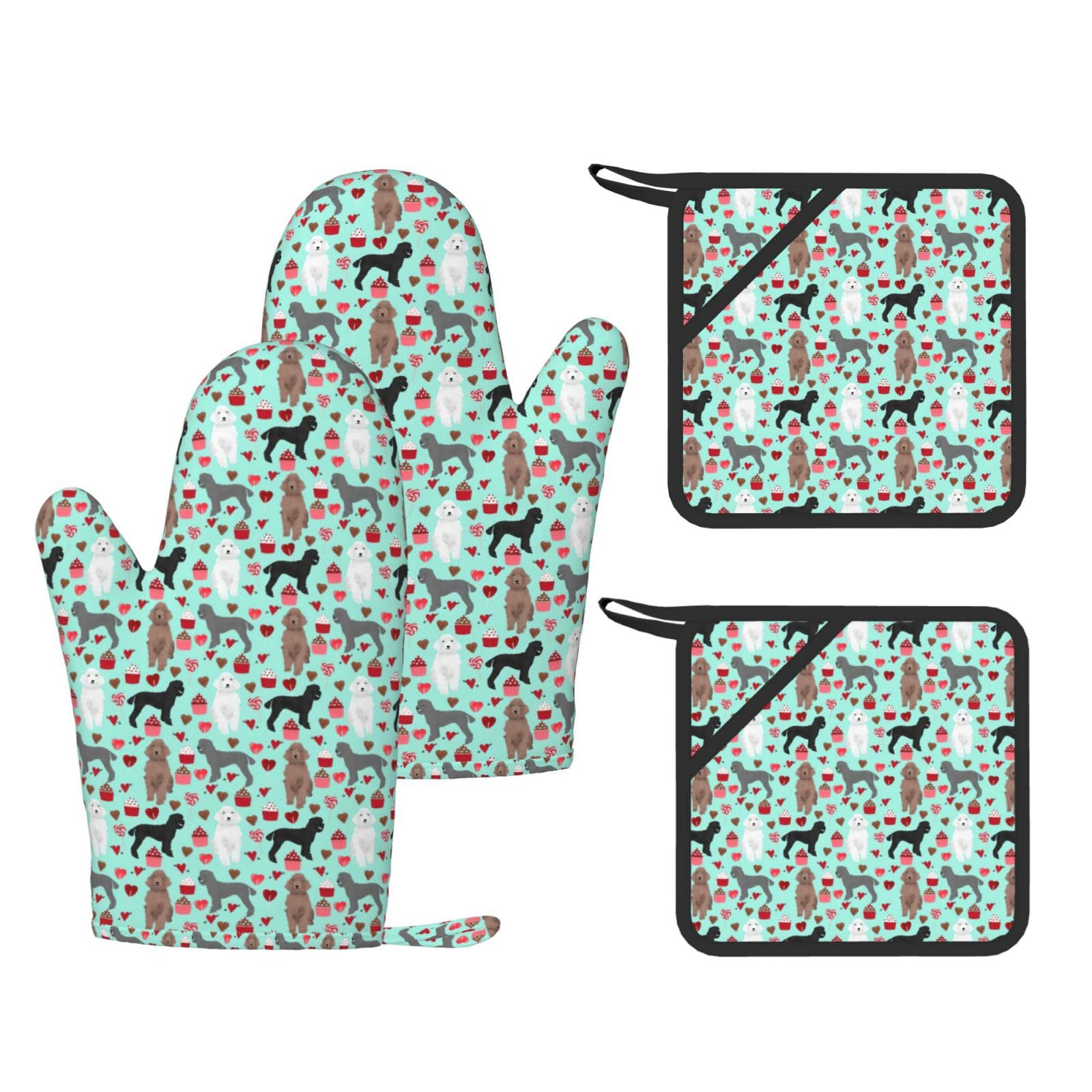 Gants résistants à la chaleur lot de 4 caniches évite les chutes de plats chauds