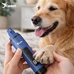Candure Dog Nail Grinder Upto 3-Speed Pet Nail Trimmer for Large, Medium, Small Dogs, Cats & Pets - Ultra Quiet Rechargeable Dog Claw Grinder with 360° LED Light Pets (Navy Blue)