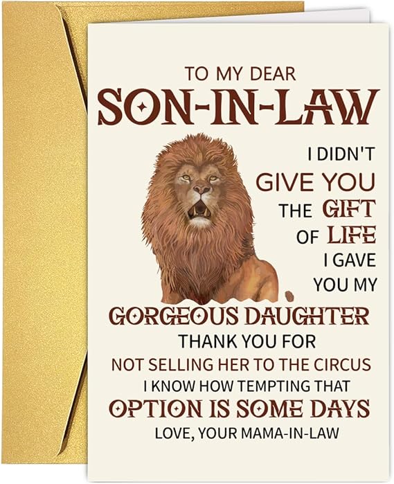 TzenvoGift Birthday Card For Son In Law – "Makes Our