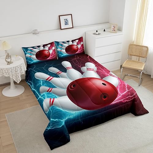 Miniatura 10 de Juego de edredón de fútbol para niños y adolescentes, juego de ropa de cama con bandera estadounidense, juego de pelota de rugby grunge, decoración