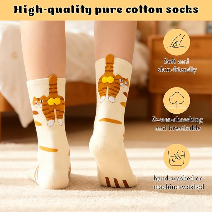 Calcetines Divertidos de Gato para Mujer miniatura 2