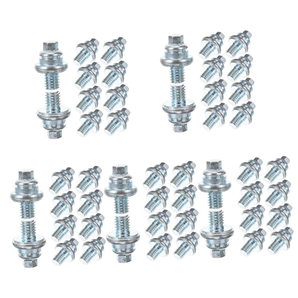 Gatuida 50piezas Terminal De Batería De Coche Juego De Tornillos Galvanizados Resistentes Al Desgaste Fácil Instalación Uso Interior y Exterior Compatible Conectores De Batería