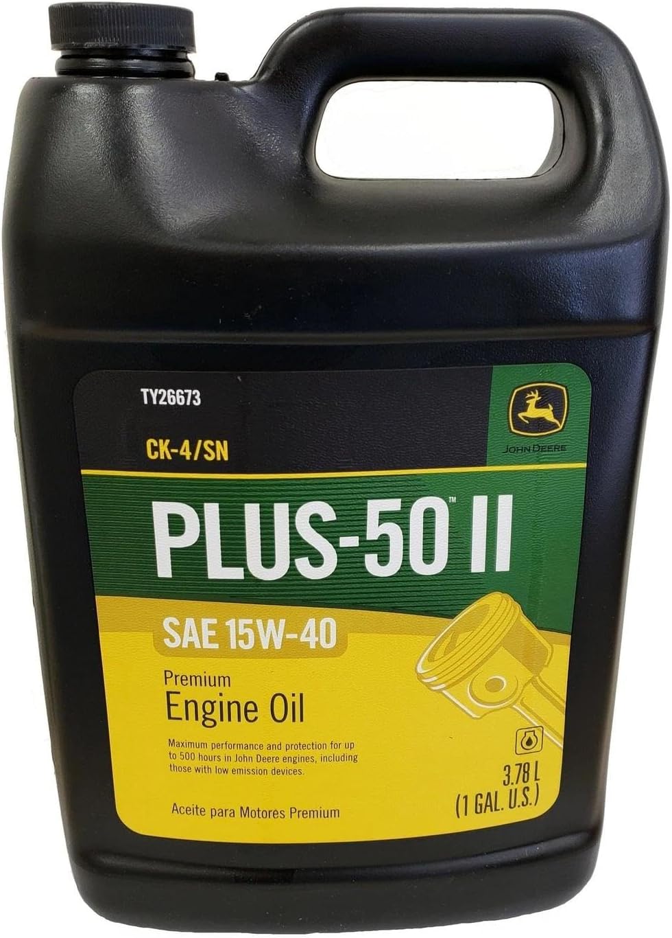 RATION for John Deere Original Equipment 1 Gallon Plus-50 II SAE 15W-40 Oil #TY26673