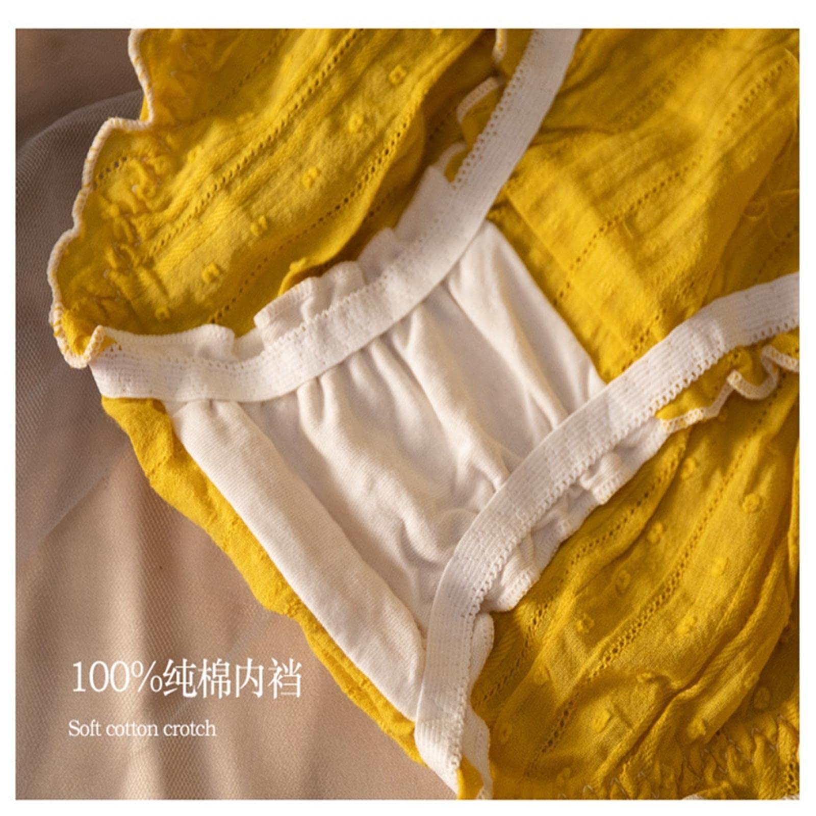 Slip Donna 3 Pacchi Signore Bowknot Puro Cotone Sexy in Pizzo-White,L 45-55Kg