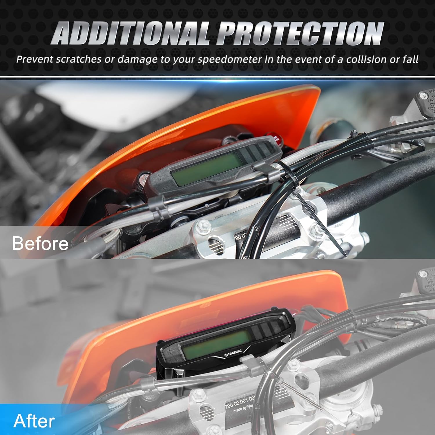 NICECNC Black Gauge Cover Meter Odometer Protector Compatible with KTM 150-500 EXC EXCF XCW XCF-W XW-F 2024,Compatible with Husqvarna FE 250 350 450 501 350W 501W 350S 501S 2024,See Fitment