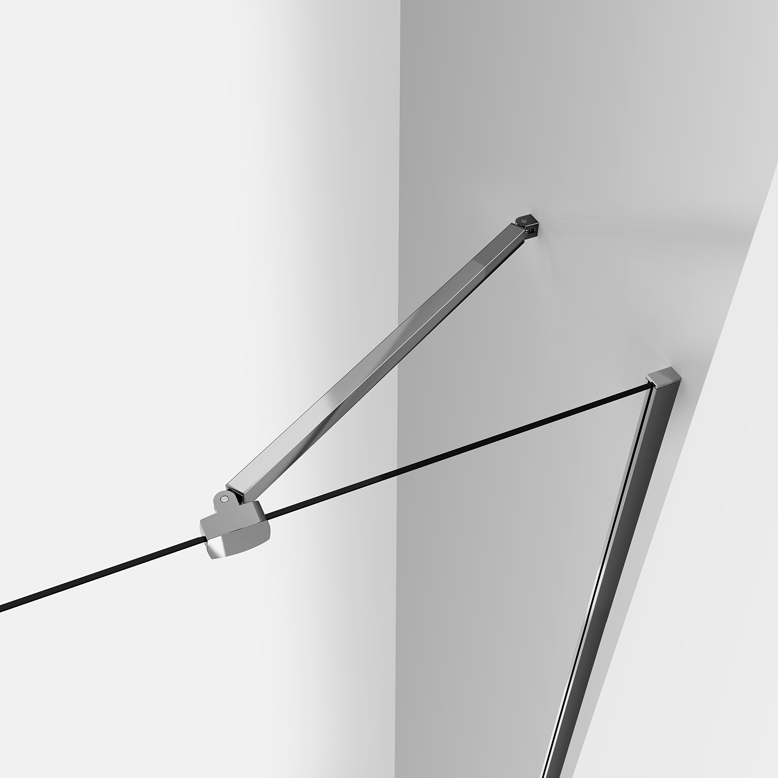 Barre de fixation 90 cm barre de stabilisation avec la pince renforcé barre de douche en aluminium en chromé