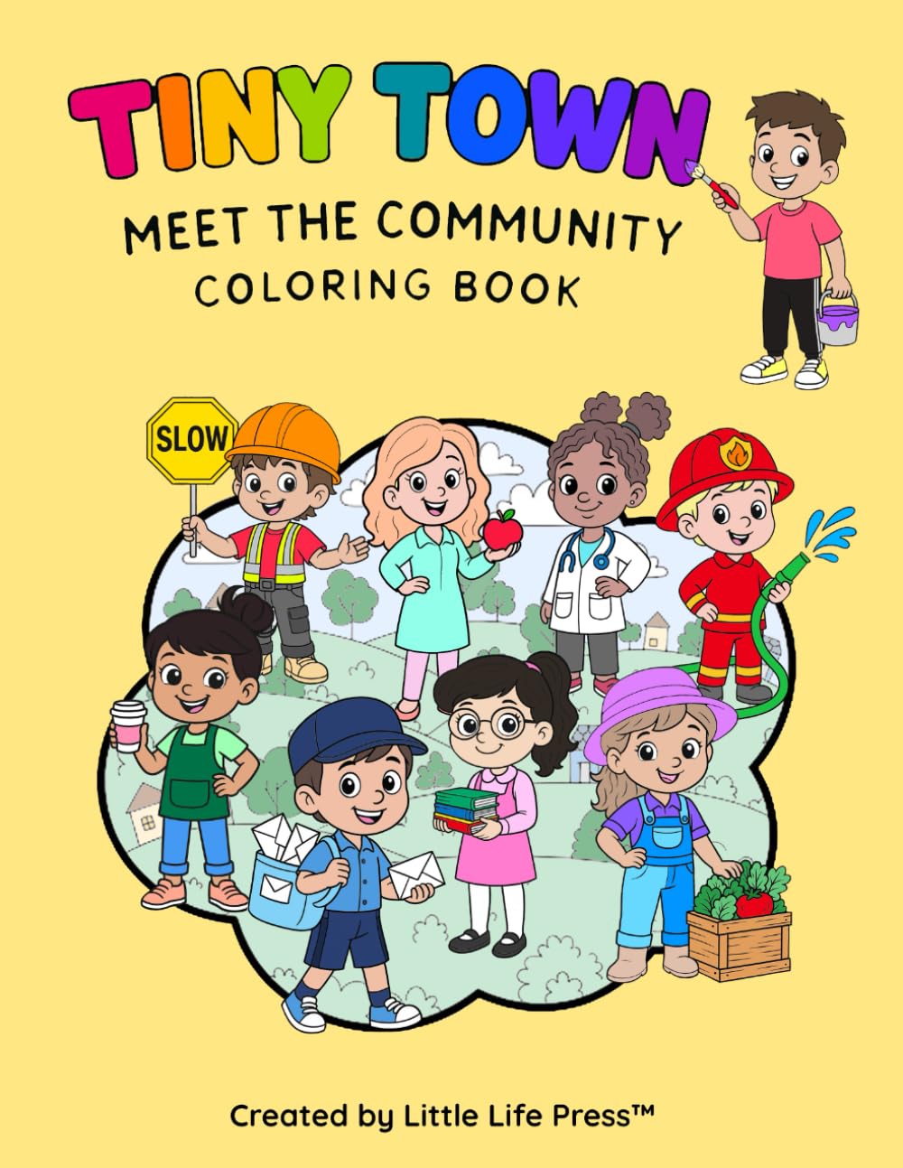 Tiny Town: Meet the Community Coloring Book