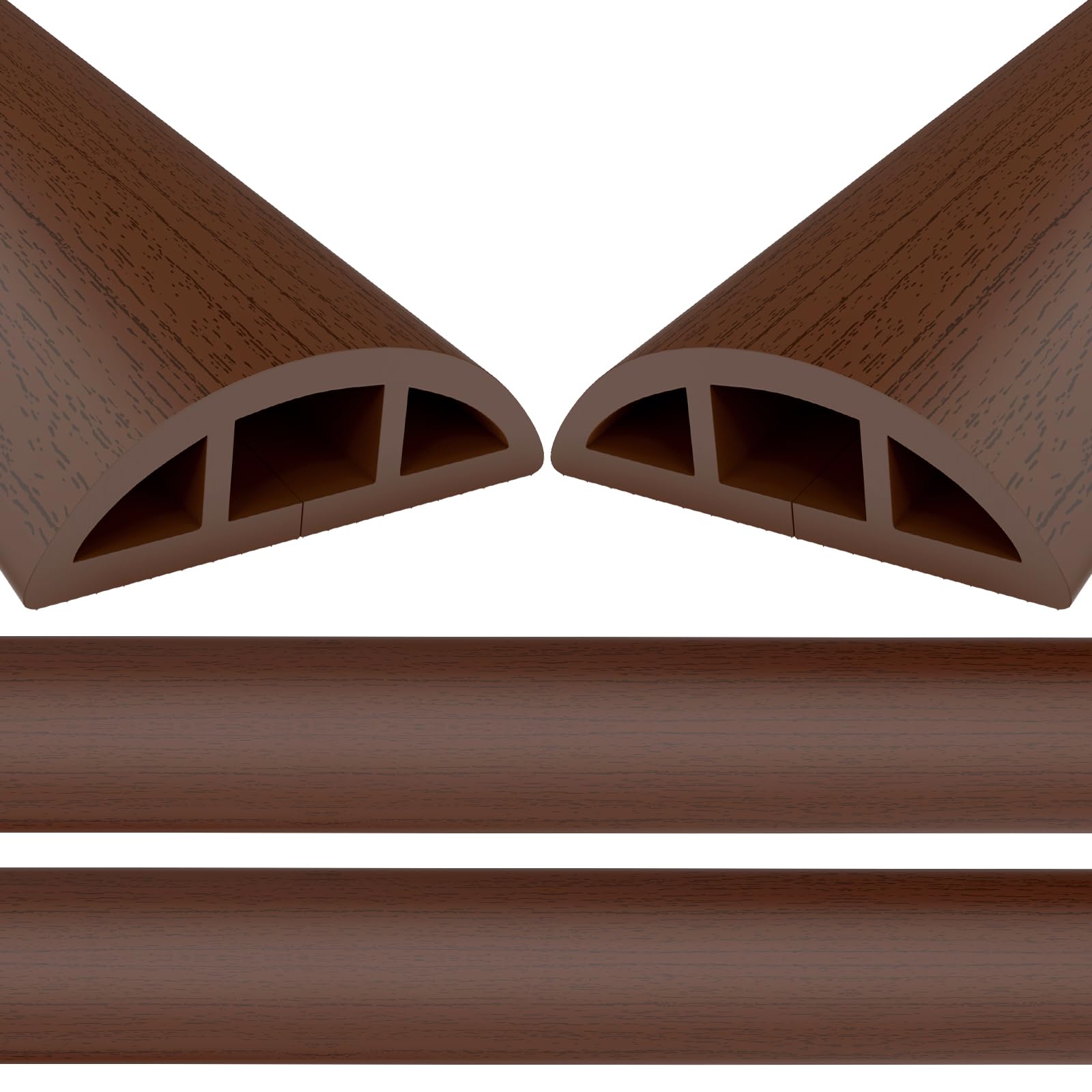 Eapele Floor Cord Cover 10ft (2 Pack) Cord Covers for Wires on Floor, Heavy Duty Extension Cord Cover, Rubber Floor Cable Cover, Prevent Trip Hazard for Sidewalk Home Office Outdoor or Indoor Settings