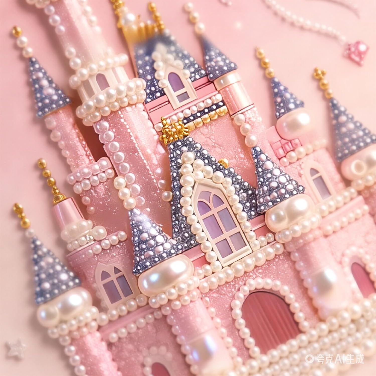 DIY 3D Diamond Art Pearl Painting Kits for Adults & Beginners(Pink Castle) image 3