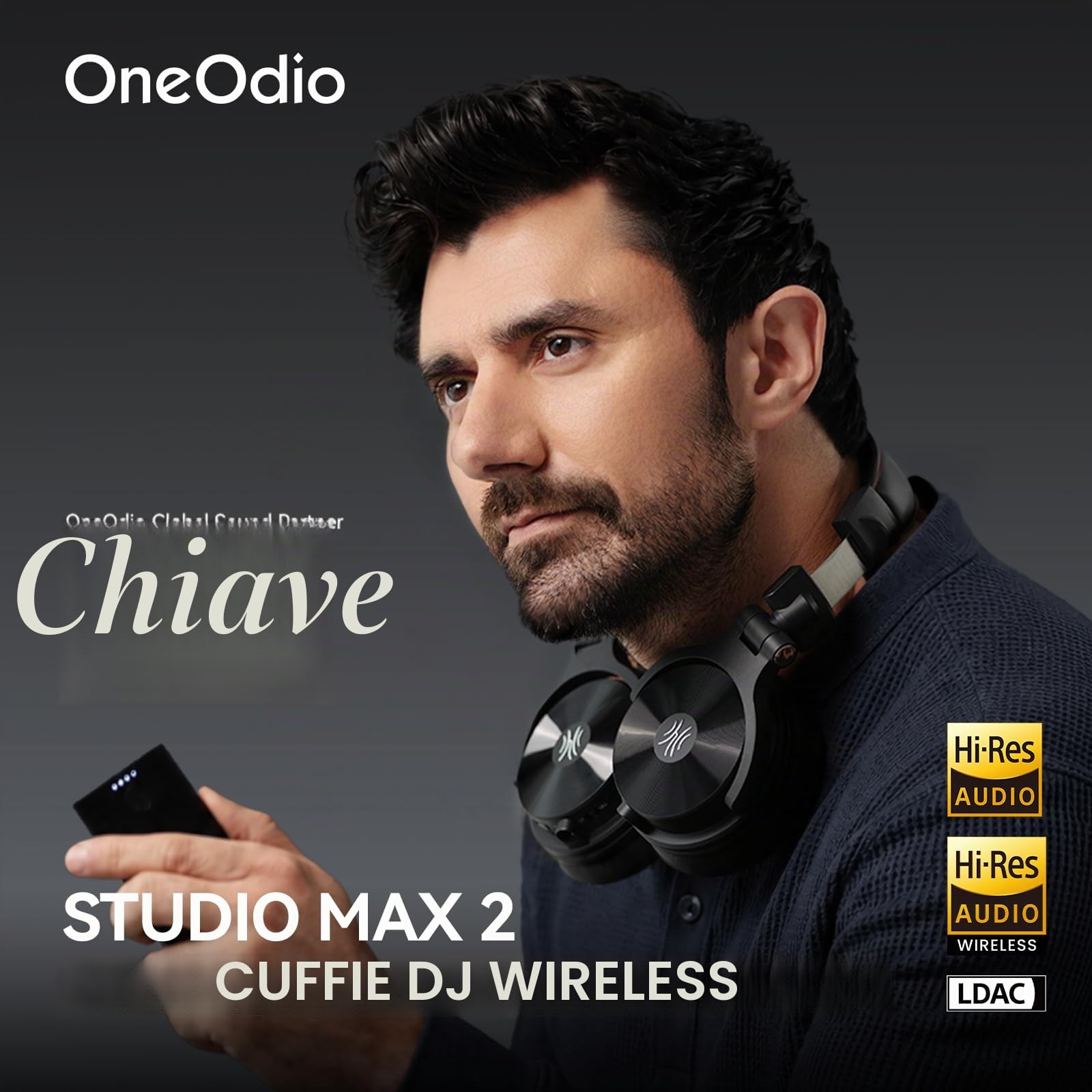 OneOdio Studio Max 2 Cuffie DJ Wireless, Bassa Latenza 9ms, Cuffie Monitor Pro Over-Ear, Hi-Res LDAC, 120H Autonomia, 4 Modalità 2.4G/Bluetooth/Cavo per Studio/Mixaggio/Tastiera