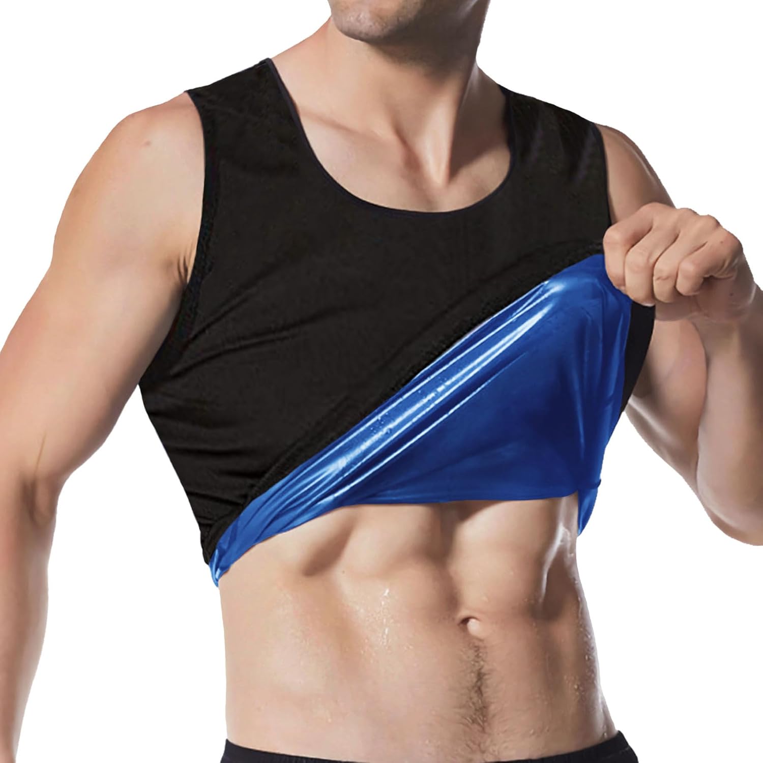 Sauna Shirt for Men, Short Sleeve Sauna Suit, Sweat Body Shaper Mens Sauna Vest Gym Exercise Tank Top - Image 8