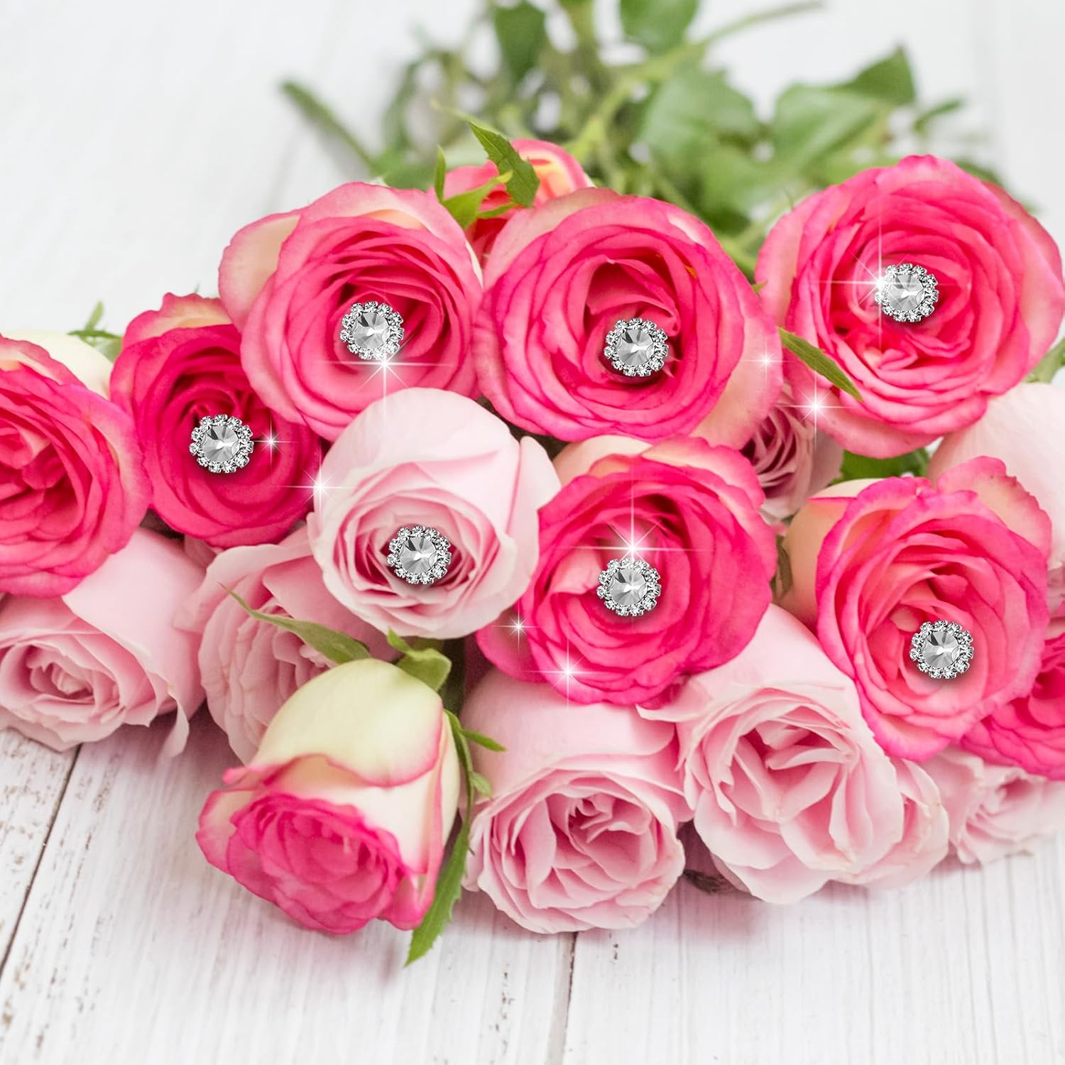 30 PCS Silver Rhinestone Buttons for Craft, 11mm Embellishments Flatback Flower Wedding Rhinestones, Decorative Crystal Buttons for Clothing DIY Crafts Bridal Bouquets Shoes Hair Accessories - Image 5