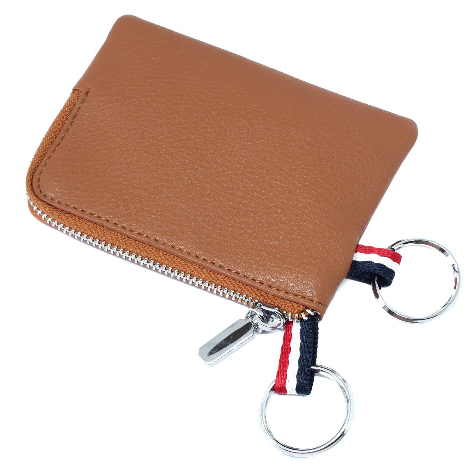Leather Coin Purse, Change Purse for Men Women (Brown, standard)