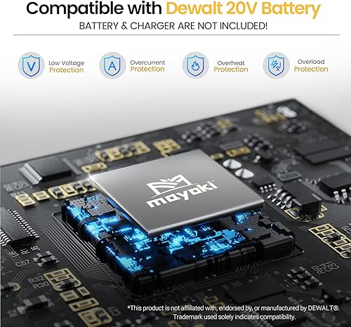 Miniatura 8 de Cepilladora manual inalámbrica compatible con batería Dewalt de 20 V MAX (solo herramienta), motor sin escobillas de 16000 RPM, cepilladora