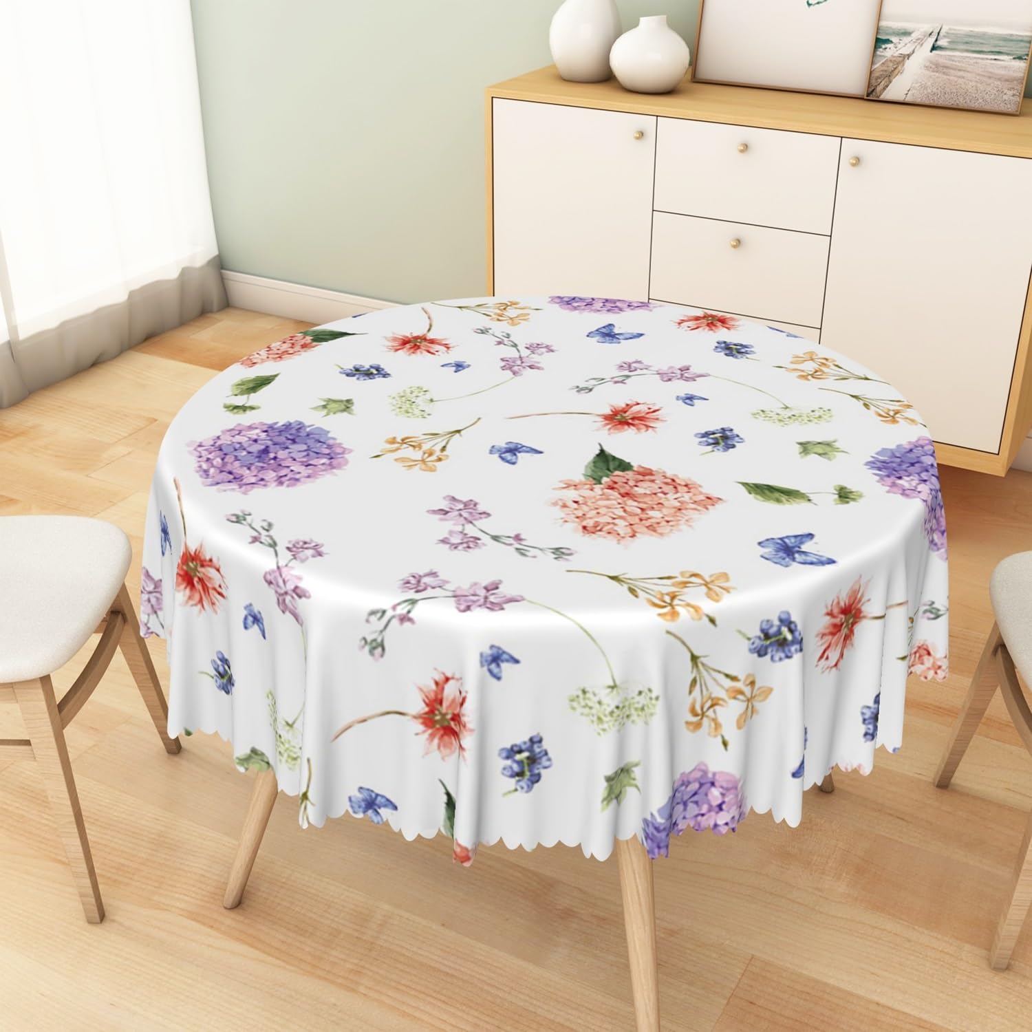 Nappe Ronde De 91,4 X 91,4 Cm, Nappe Lavable Infroissable Décoratif Imperméable Pique Nique