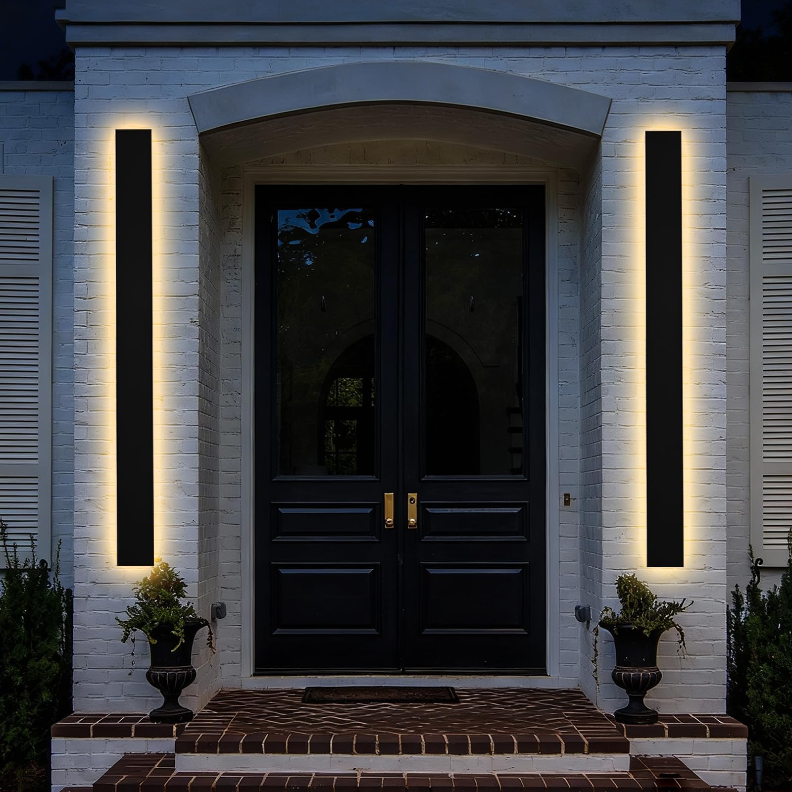2 Pack 60In Extra Long Outdoor LED Wall Lights, 4.33In Wide 3000K-6000K Modern Dimmable Exterior Lighting Fixtures, IP65 Waterproof Outdoor Light Fixtures Wall Mount for Porch Garage Front Door