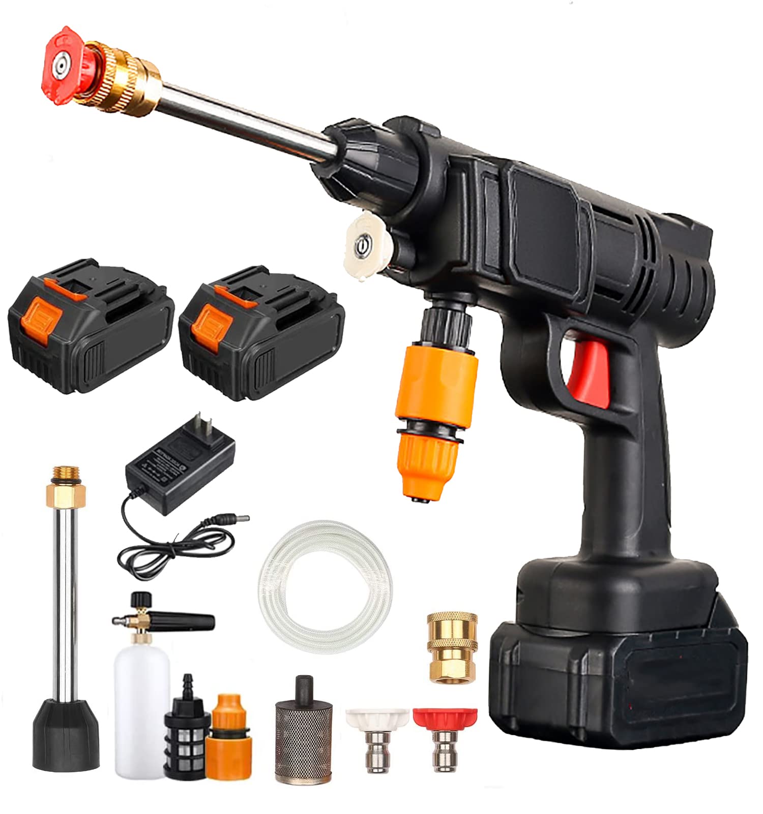 Cordless Pressure Washer, 48V Portable Pressure Washer with 3-In-1 Nozzle, Rechargeable Lithium-Ion Battery, Jet Washer Gun for Car Home Garden Wash